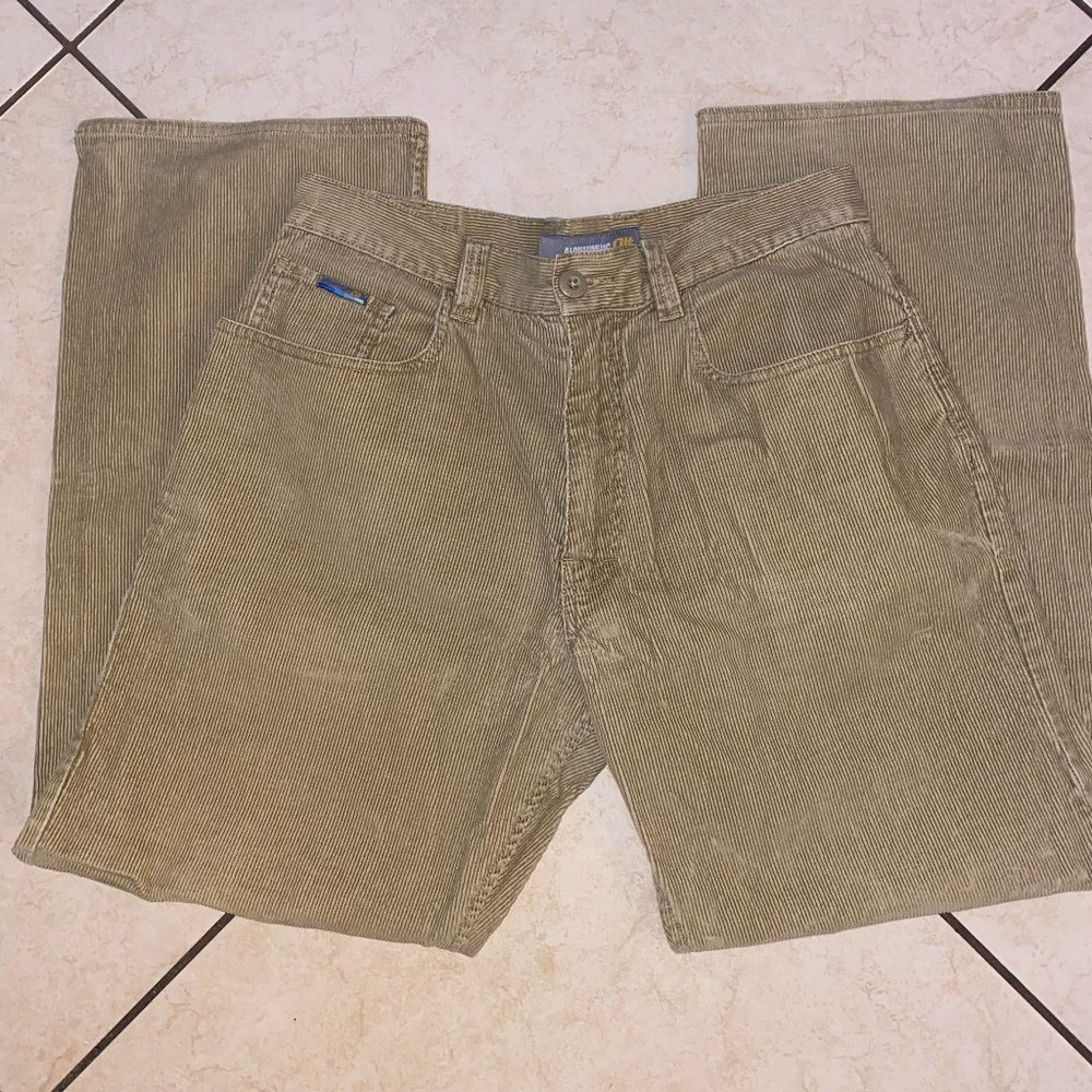 VTG Authentic Alphanumeric (a#) Corduroy Pants, Baggy KHAKI (32x31) RARE